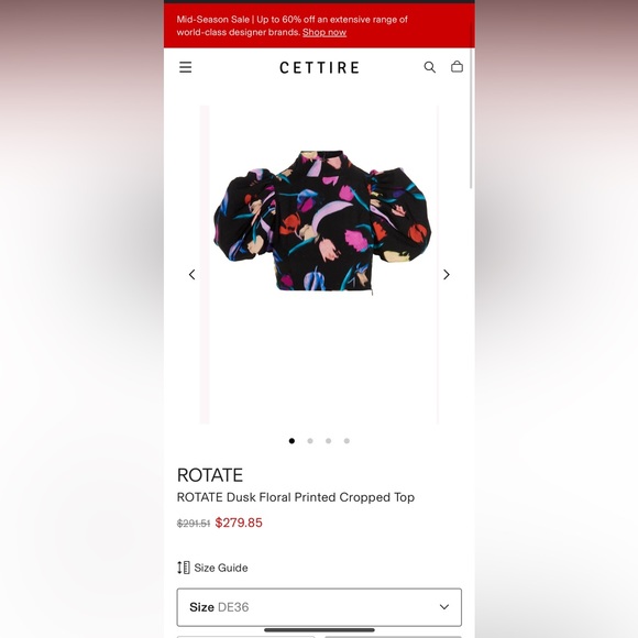 Rotate Birger Christensen Dusk Puffed Sleeve Top - Picture 6 of 6